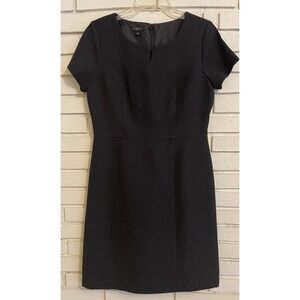 Talbots Shift Dress Size 10p Black‎ Short Sleeve Cotton Blend Business/Formal